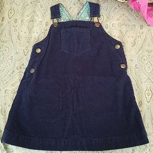 Mini Boden Navy courdoroy overall dress jumper